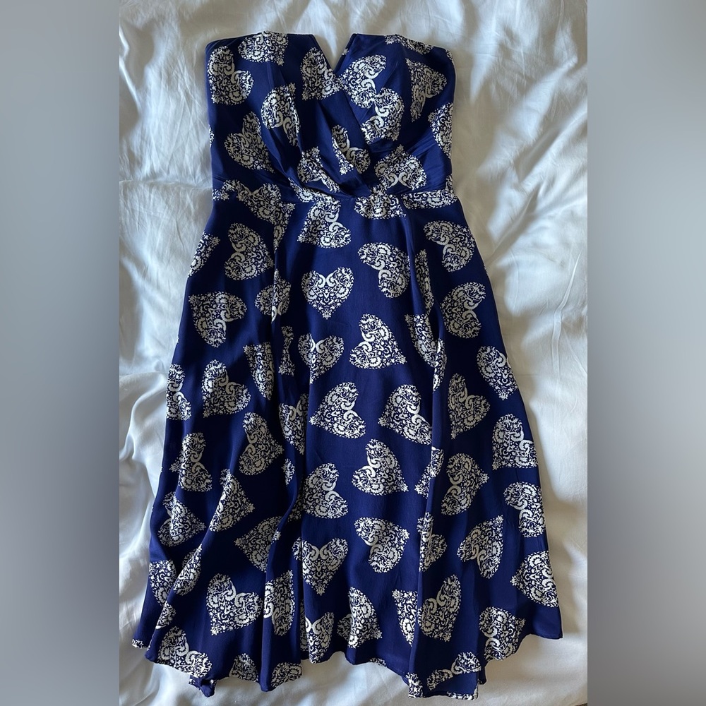 Yumi Kim Strapless Silk Midi Dress